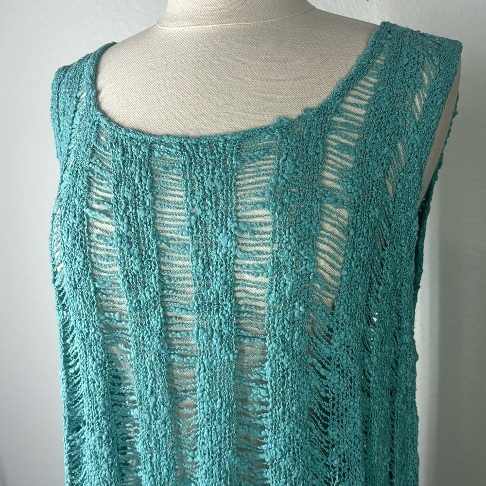 Hands To Hearts Channel weave fringe tank NWT